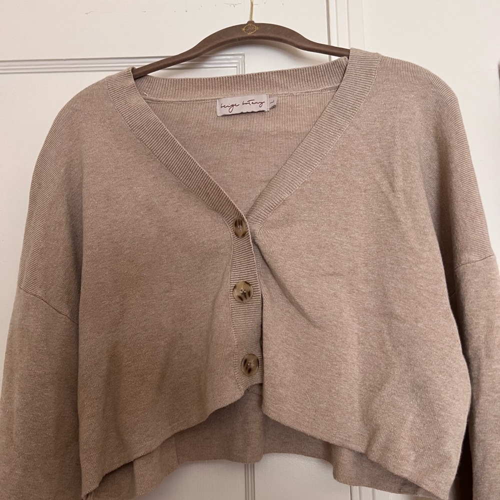 Cropped Bell Sleeve Cardigan